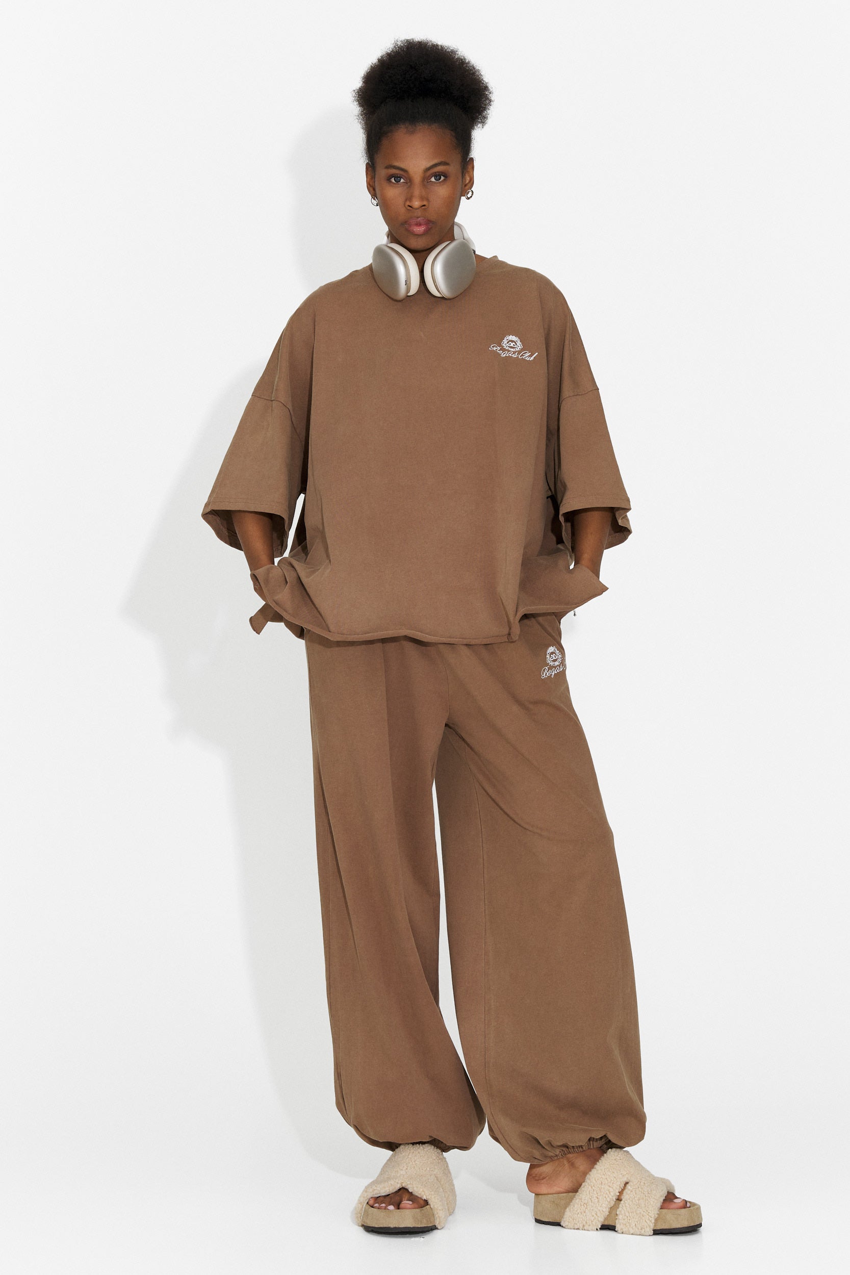 Casualny Brązowy Dres Treningowy dla Kobiet Edelweis Bogas