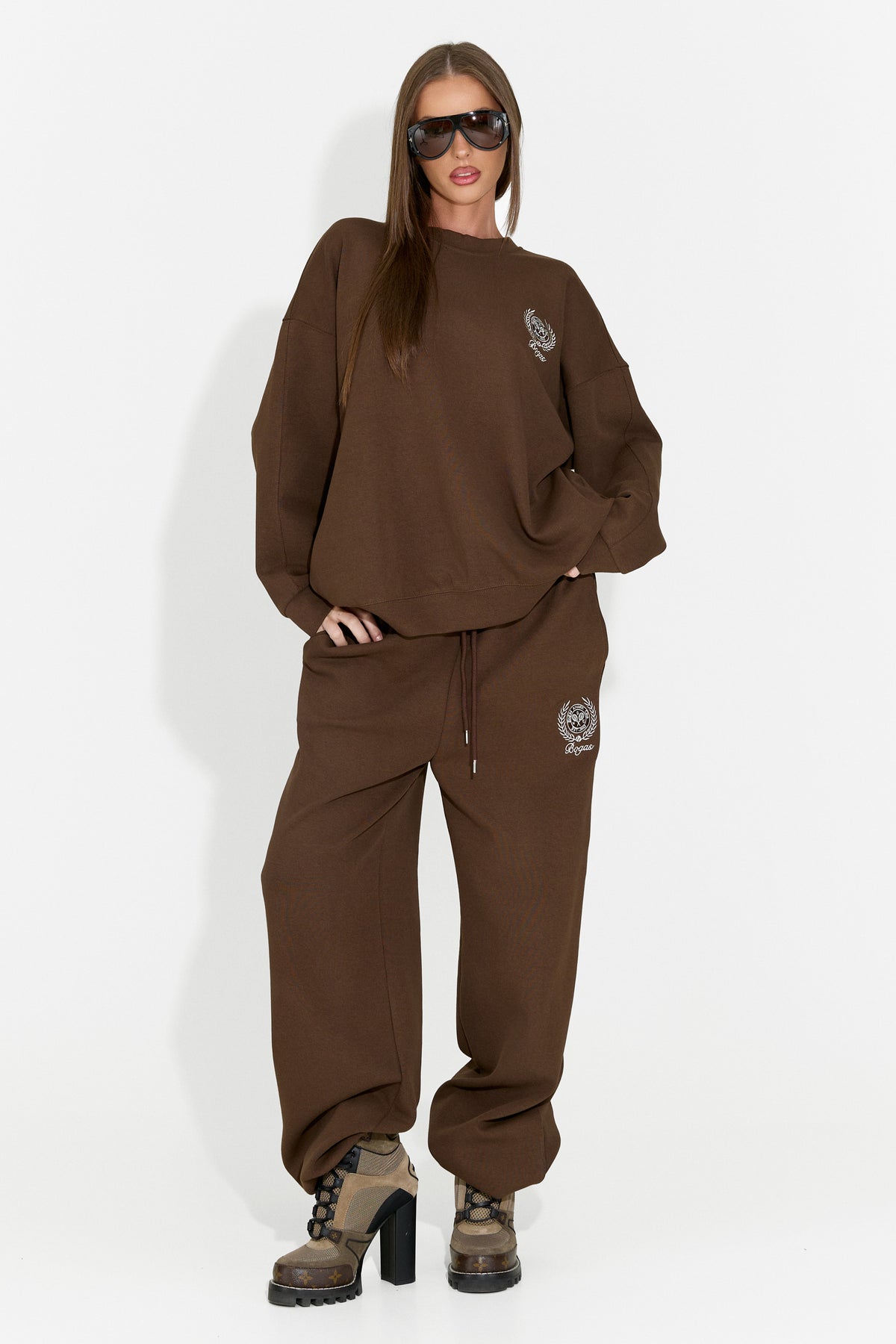 Damski dres casualowy brązowy Paywe Bogas