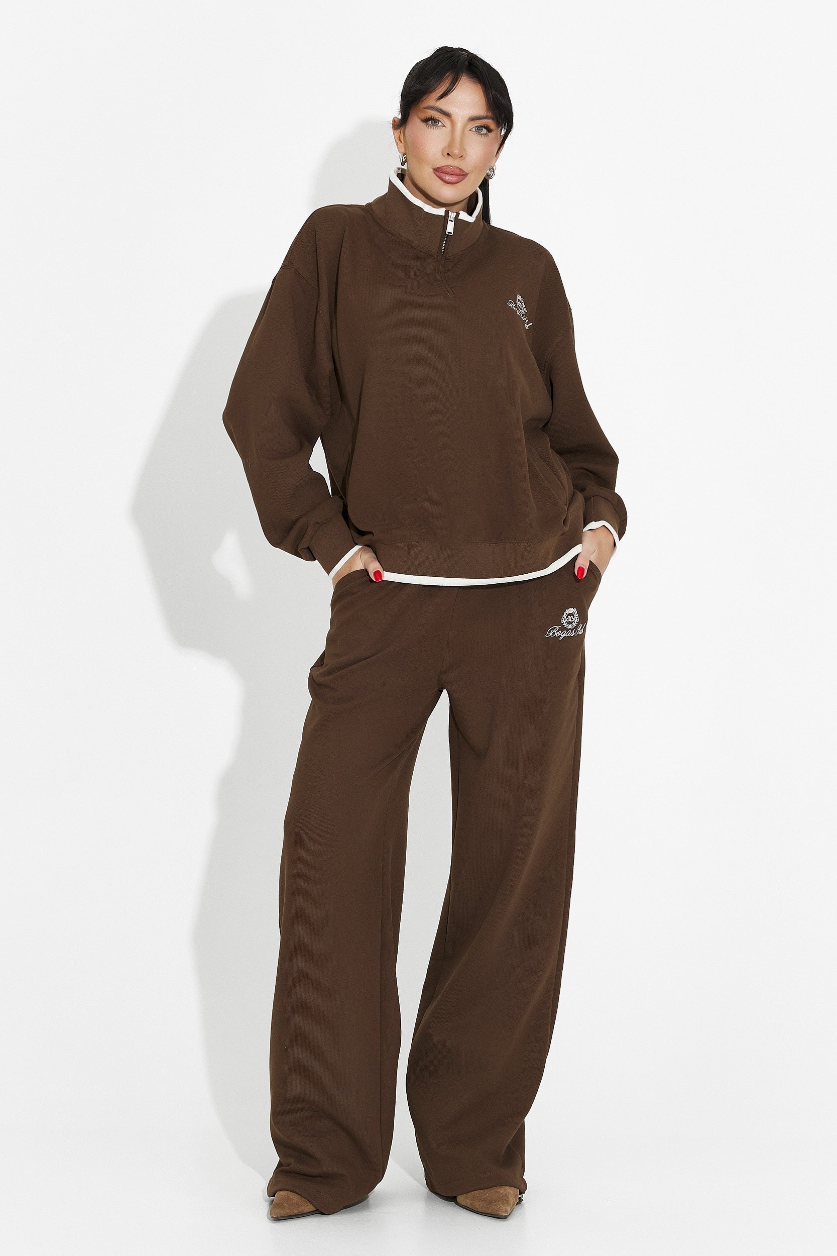 Vilma Bogas Casual Brązowe Damskie Ubrania Treningowe