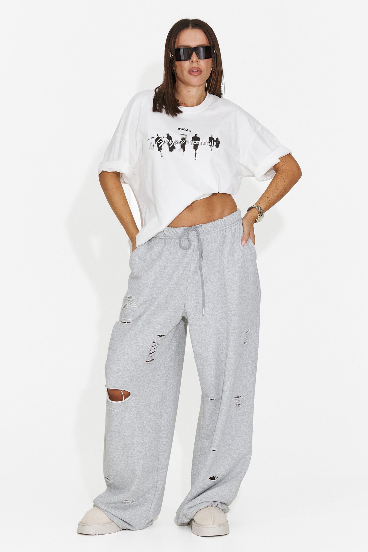 Tricou casual alb Flyloroira Bogas