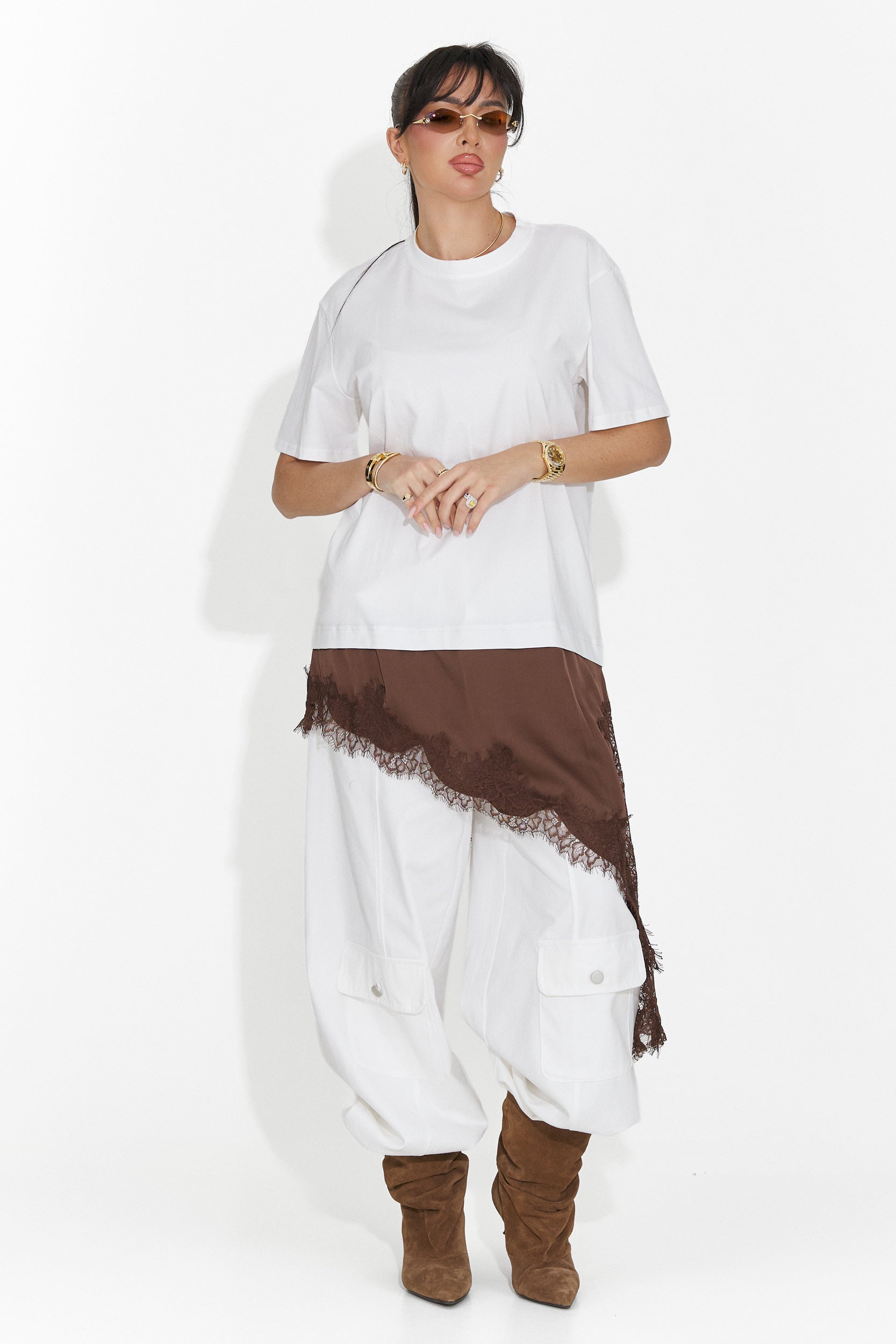 Biała, codzienna koszulka dla kobiet Arkana Bogas