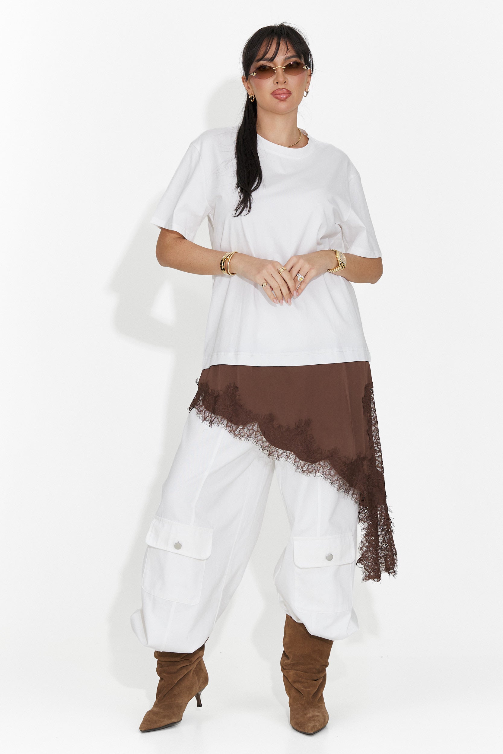 Biała, codzienna koszulka dla kobiet Arkana Bogas