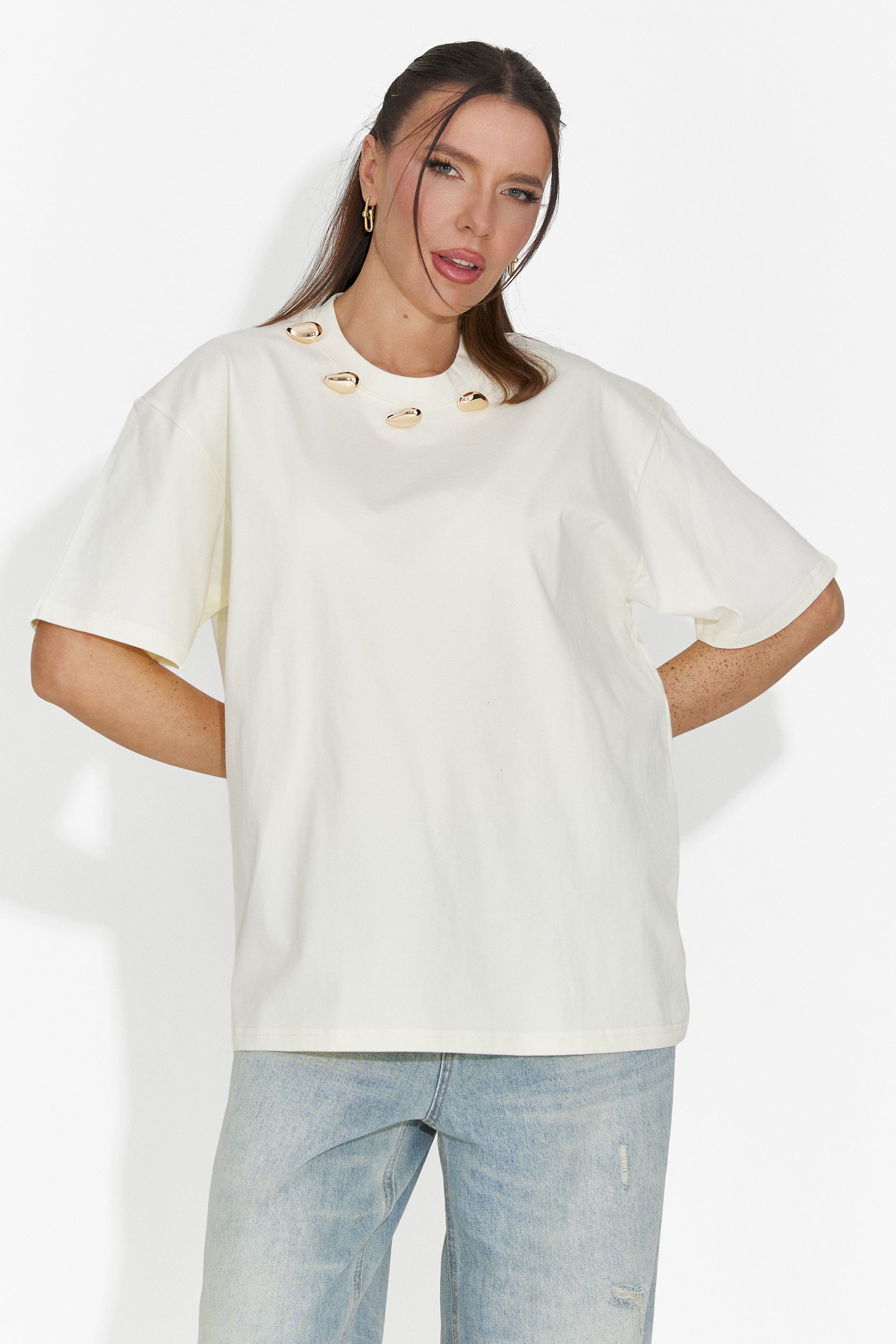 Cristelia Bogas Casualowa Żółta Damska Koszulka T-Shirt