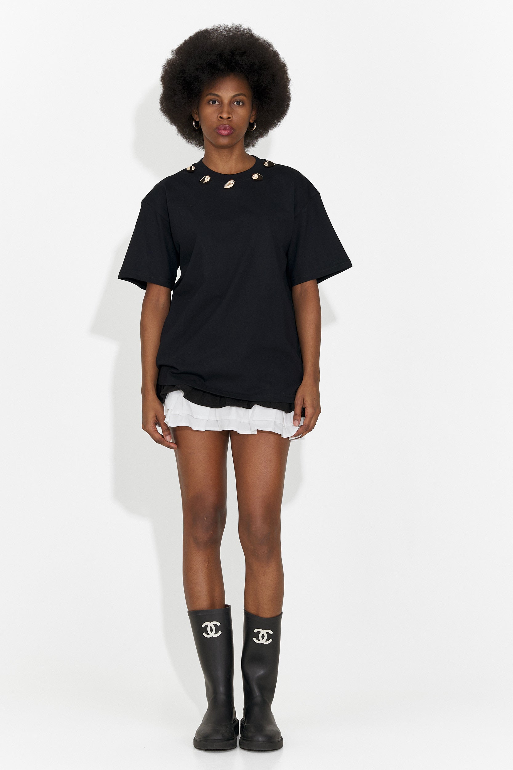 Cristelia Bogas Casualna Czarna Damska Koszulka