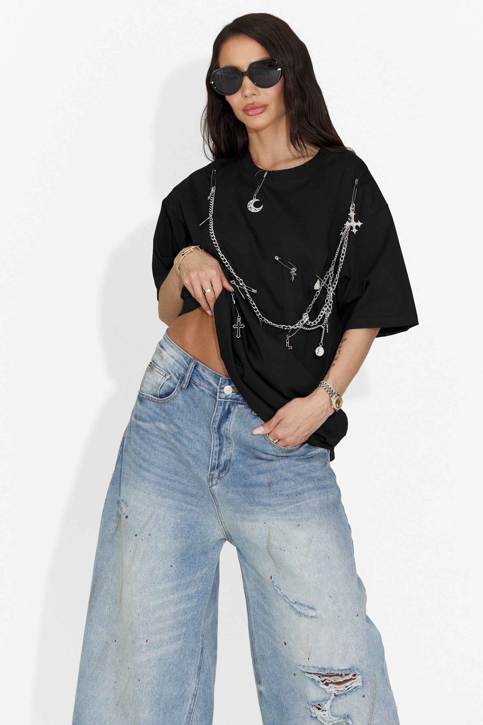 Kohleria Bogas Casual Czarny Damski T-shirt
