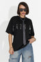 Casualowy Czarny T-shirt dla Kobiet Wisteria Bogas