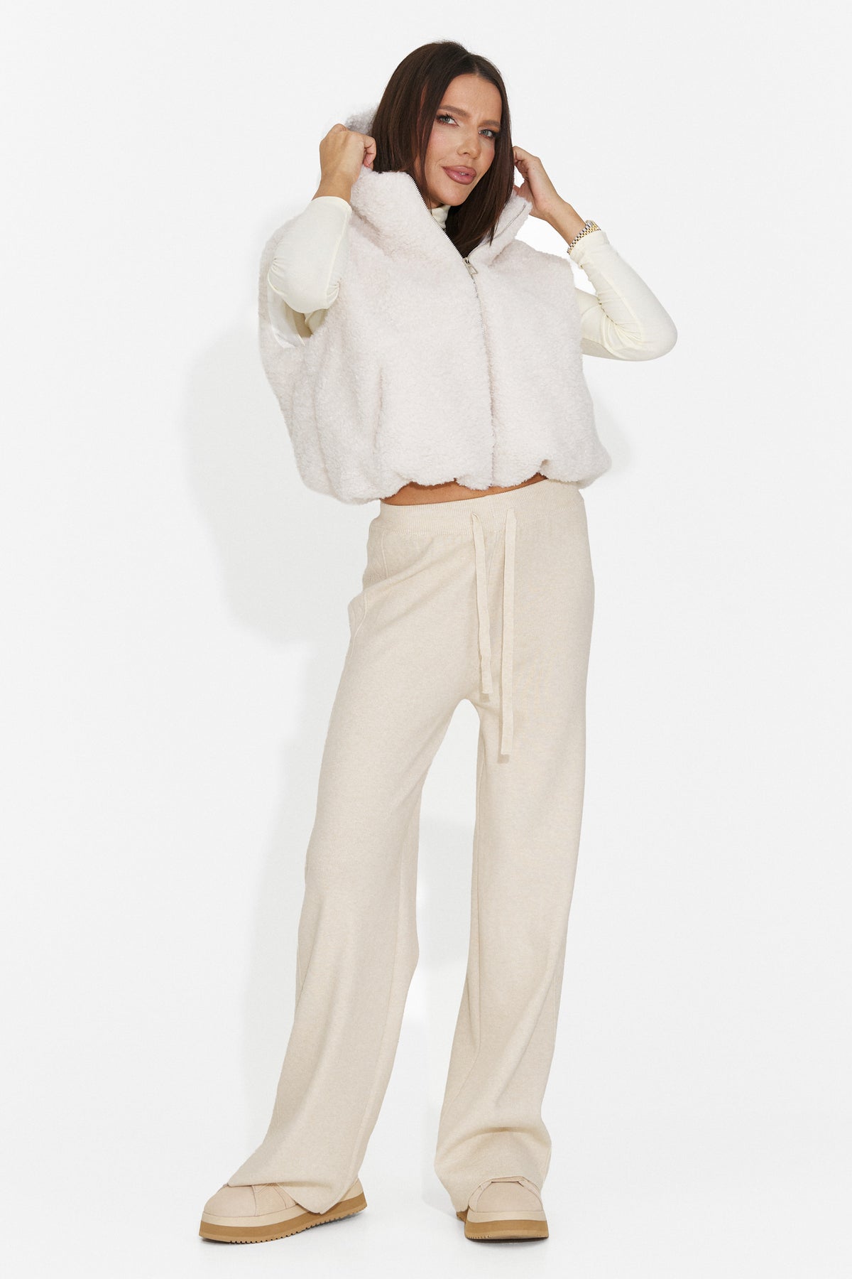 Vesta casual crem Lalaeina Bogas