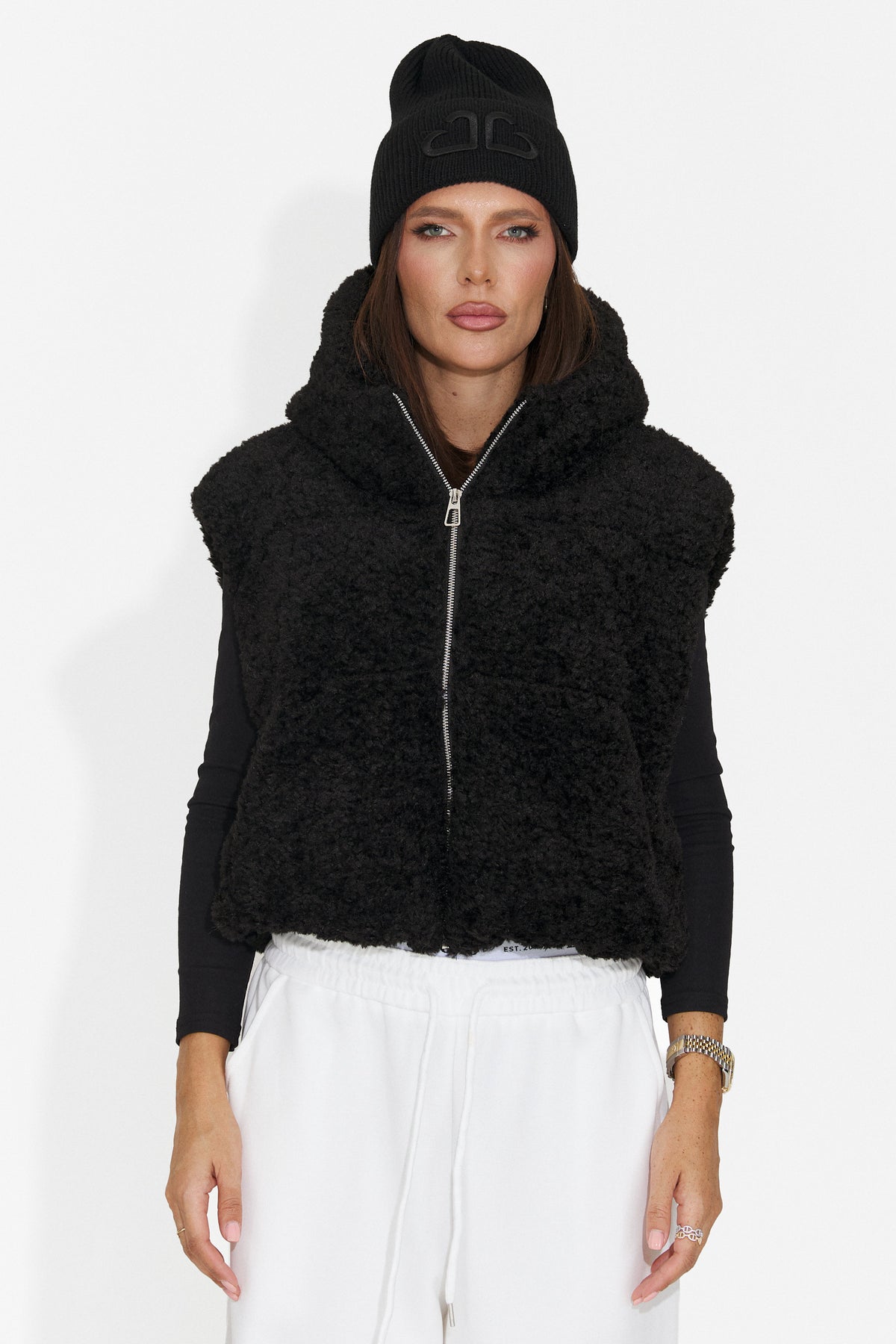 Vesta casual neagra Lalaeina Bogas