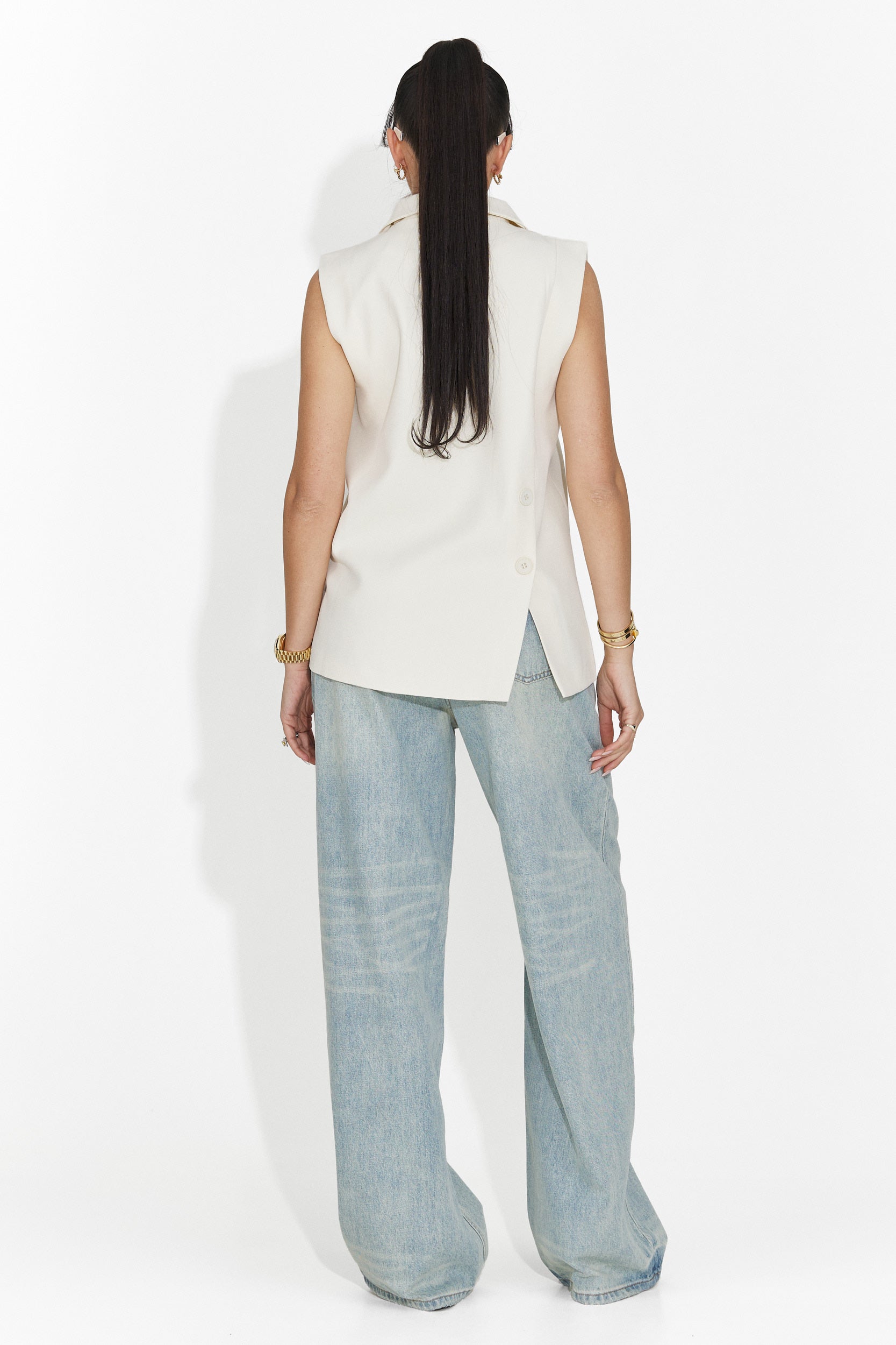 Elegancka Kremowa Kamizelka Dla Pań Meghan Bogas