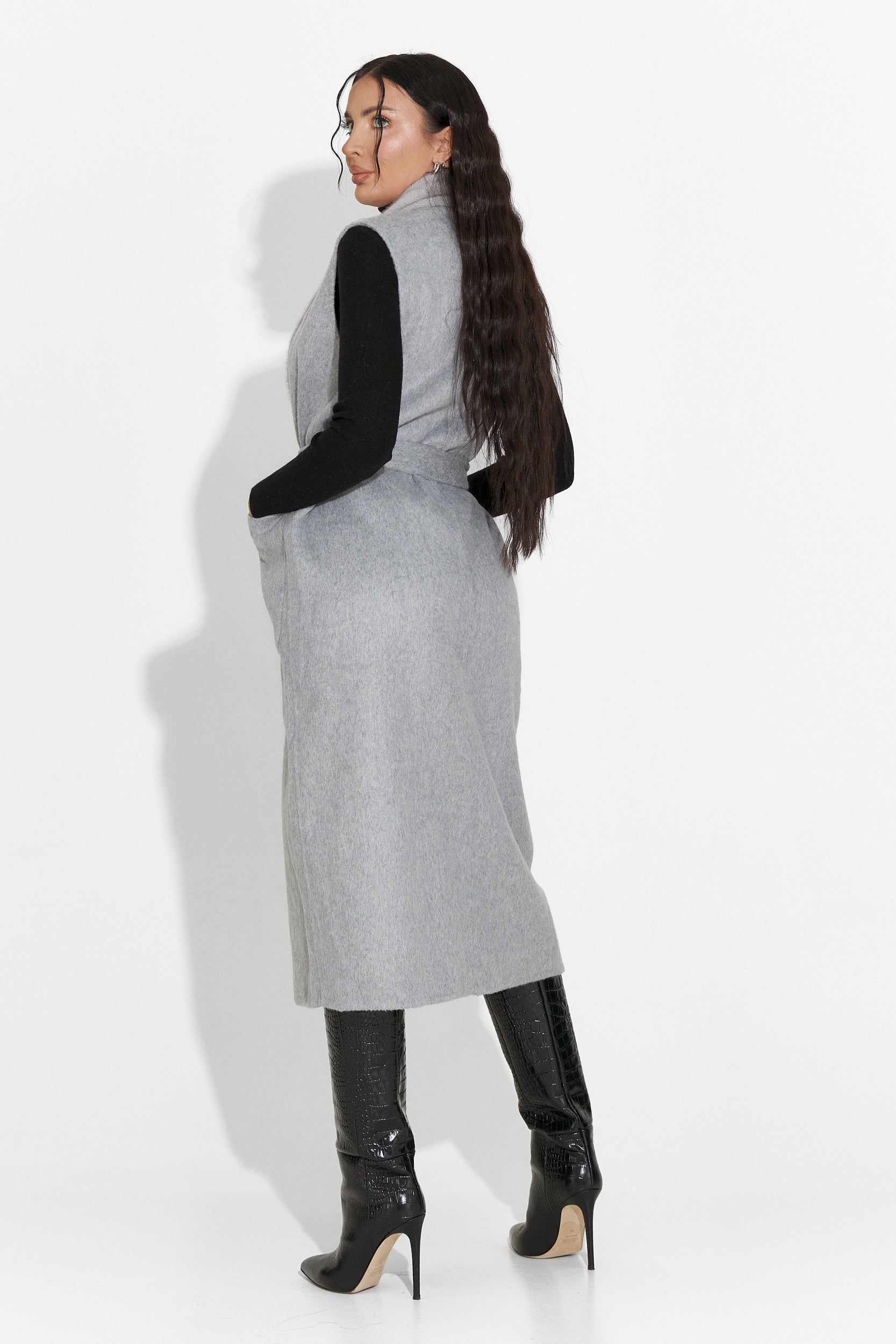 Elegancka Szara Kamizelka dla Pań Brania Bogas